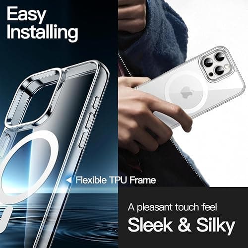 JETech Magnetische Hülle für iPhone 16 Pro Max, Durchsichtig | Kompatibel mit MagSafe, Stoßfeste Handyhülle, Kratzfest, Transparente Rückseite thumbnail 6