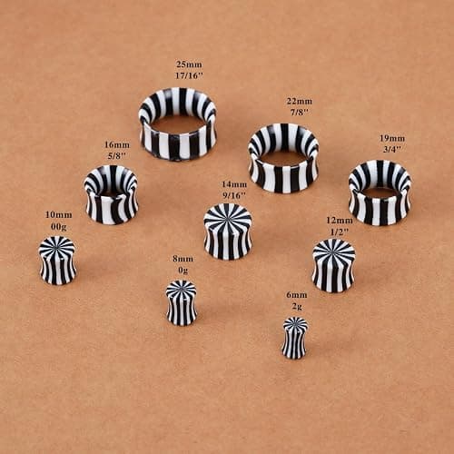 POBAISITER 4PCS Candy-colored Resin Ear Plugs and Tunnels 6mm(2g) to 25mm(1") Ear Gauge Tunnels Set Expander Stretcher For Women Men Body Piercing Jewelry thumbnail 2