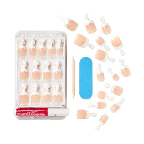 Kiss Everlasting French Nail Manicure, Chip-Free with Flexi-Fit Technology, Real Short, "Endless", Nail Kit with Pink Nail Glue (Net Wt. 2 g / 0.07oz.), Mini File, Manicure Stick, and 28 Fake Nails thumbnail 9