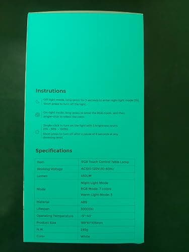 ROOTRO Touch Bedside Table Lamp, [Sleek Design & RGB Mode] 3 Way Dimmable Small Lamp for Bedroom, LED Lamp with Warm White Lights, Multi-Color Smart Nightstand Lamp for for Living Room Home Gifts thumbnail 16