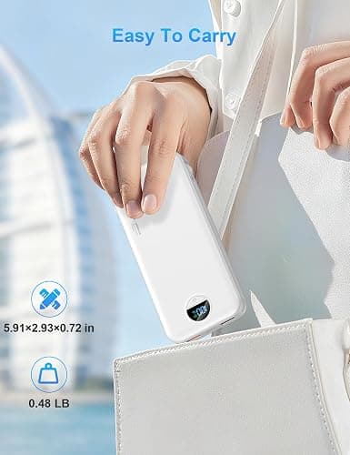 Ffnpua Portable Charger Power Bank 10000mAh PD20W w/Built-in Cables | Portable Phone Charger,Fast charging,Built in wall plug,LED display,Charge 5 devices at once,Pass through charging thumbnail 8