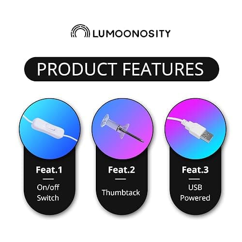 Lumoonosity Planet Neon Sign - USB Powered Saturn LED Light with On/Off Switch, Planet Led Sign for Wall Decor - Aesthetic Hanging Saturn Neon Light for Bedroom, Gaming Room thumbnail 9