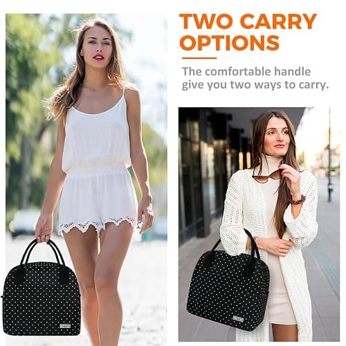 Moyad Lunch Bags for Women, 10L Reusable Insulated Lunch Bags Cooler Lunch Box for Women Work Travel Picnic Camping Outdoor, Polka Dot thumbnail 5