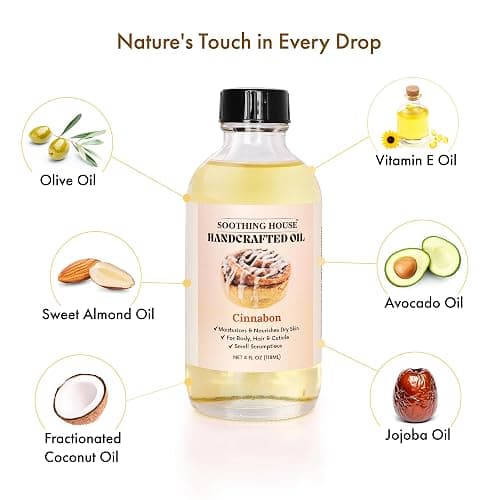 Soothing House Cinnabon Body Oil - Moisturizing Body Oil for Soft, Smooth, Radiant Glowing Skin (4 fl oz) thumbnail 5