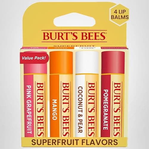 Burt's Bees Lip Balm - Pink Grapefruit, Mango, Coconut & Pear, and Pomegranate Pack, Lip Moisturizer With Beeswax, Tint-Free, Natural Origin Conditioning Treatment, 4 Tubes, 0.15 oz. thumbnail 15