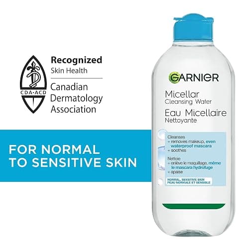 Garnier Micellar Water For Waterproof Makeup, Hydrating Facial Cleanser & Makeup Remover, Suitable for Sensitive Skin, Vegan, Cruelty Free, 13.5 Fl Oz (400mL), 1 Count thumbnail 4