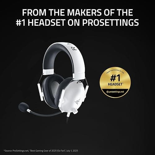 Razer BlackShark V2 X Gaming Headset: 7.1 Surround Sound - 50mm Drivers - Memory Foam Cushion - for PC, Mac, PS4, PS5, Switch - 3.5mm Audio Jack - White thumbnail 2