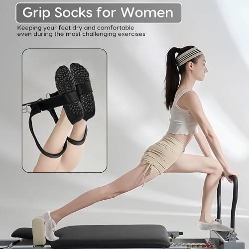 Yoga Socks for Women Non Slip, 4 Pairs Grip Pilates Socks Women,Reformer Pilates Socks for Pilates, Ballet, Barre, Yoga,Dance thumbnail 5