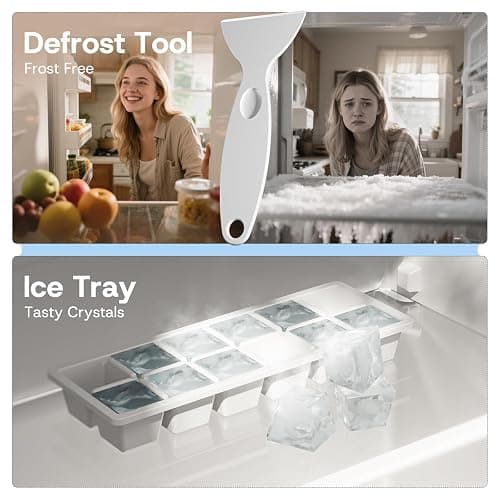 Upstreman 3.0 Cu.ft Small Mini Freezer Upright Freezer with Reversible Door, Fast Cooling, 5 Adjustable Thermostat, Stand Up Freezers with Ice Trays Defrosting Tools for Home, Dorm (White) thumbnail 6