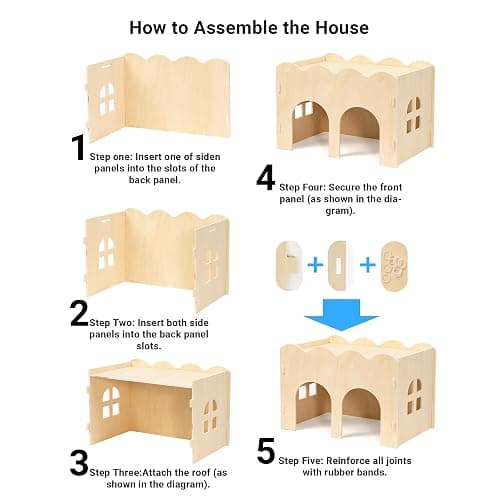 Bifeaw Natural Wooden Chew-Proof Guinea Pig Hideout | for Small Pets thumbnail 3