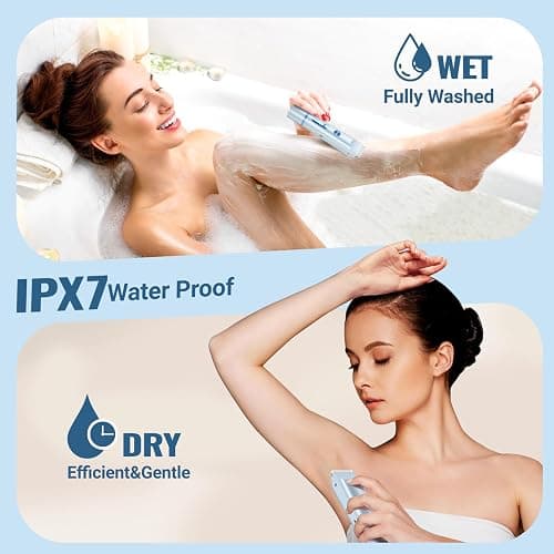 Bikini Trimmer for Women Electric Razors for Women Women's Electric Razor 2 in 1 Shaver Pubic Hair Trimmer Ipx7 Waterproof Wet Dry Use Bikini Shaver for Ladies Pubic,Legs,Face,Underarms(Blue) thumbnail 4