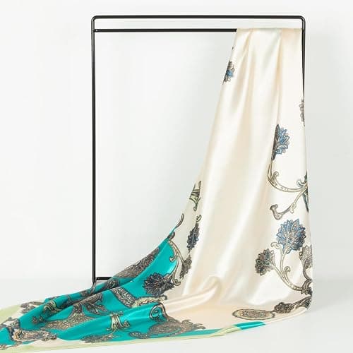 RIIQIICHY Head Scarf for Women Like Silk Scarf Hair Scarf Printed Square Scarf Bandanas for Women 35 Inches thumbnail 5