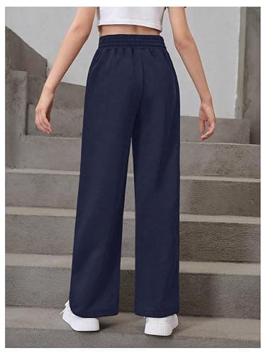 SOLY HUX Girl's Straight Wide Leg Sweatpants Casual High Waisted Baggy Joggers Track Pants thumbnail 2