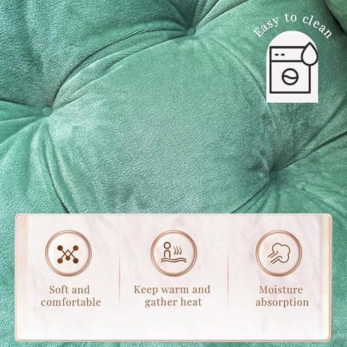 Yuthsona Non-Slip Rocking Chair Cushion Seat Cushion Plush with Ties Soft Seat Pad with High Back Desk Chair Pad for Office Car Home Dining Room Kitchen thumbnail 5