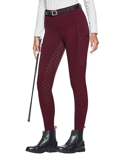 FitsT4 Sports Women's Winter Horse Riding Pants with Zipper Pockets Full Seat Riding Tights Fleece Lined Equestrian Breeches - Image 1