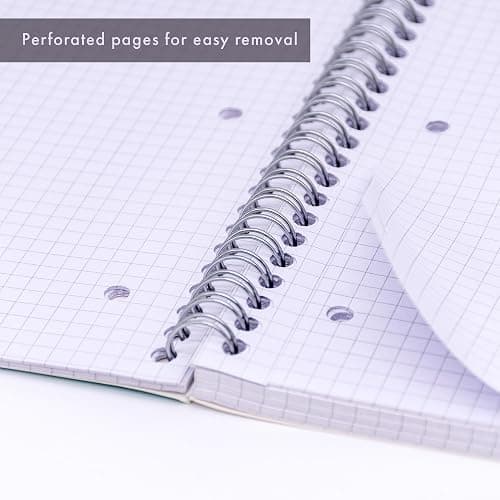 Pukka Pad, A4 Squared Metallic Jotta Book Bulk 1 Pack – 29.7 x 23cm – Wirebound Notebook with 80GSM Paper – Features 4-Hole Punch Margins and Perforated Edges - 200 Pages, Green thumbnail 3