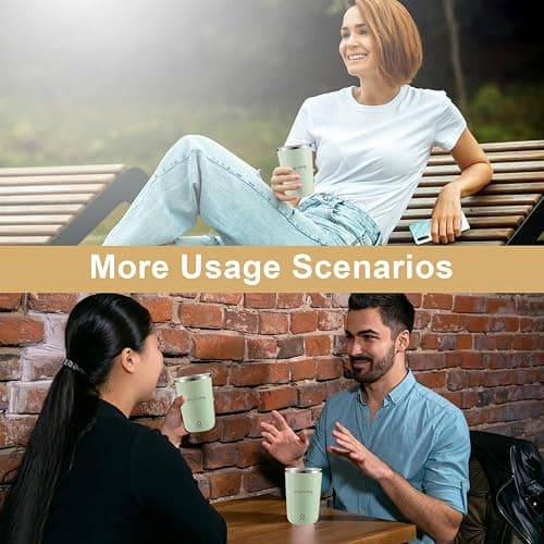 HGHOHG Self Stirring Coffee Mug, 2025 New Automatic Magnetic Stirring Cup, 12Oz, Rechargeable Electric Mixing Cup for Coffee, Milk, Tea,Portable For Travel, Office,School, Gym And Gift (Green) thumbnail 5
