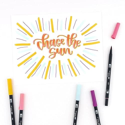 Tombow 56189 Dual Brush Pen Art Markers, Tropical, 10-Pack. Blendable, Brush and Fine Tip Markers thumbnail 8