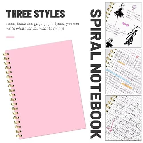 Ouzoustate Lined Spiral Notebook B5 Pink Hardcover Notebooks for Work -7.48" X 10.18" 4 Pack 7MM College Ruled,160 Pages 100GSM Thick Paper for Note Taking School Office Supplies thumbnail 5