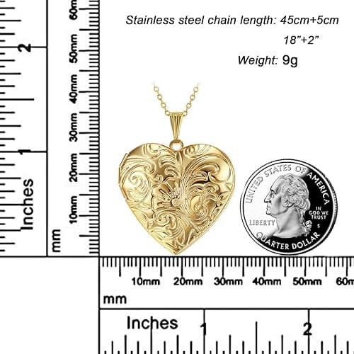 Locket Necklace that Holds Pictures Flower Lockets Pendant Necklaces Birthday Gifts Jewelry thumbnail 2