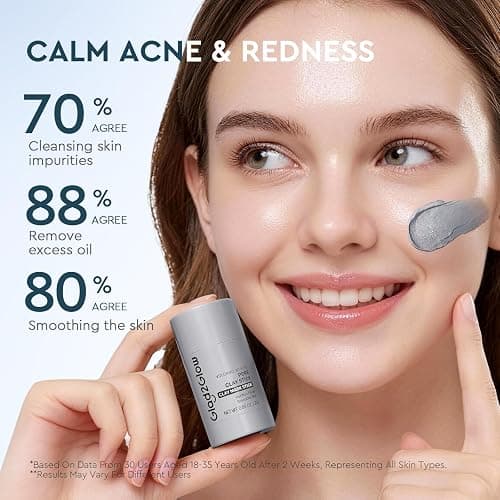 Glad2Glow Blackhead Remover Clay Mask Stick, Deep Cleansing Pore Care with Volcanic Soil & Charcoal, Gentle Exfoliating, Oil Control, Non-Drying, Travel-Friendly, 25 g thumbnail 3