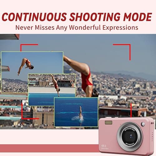 Digital Cameras FHD Camera for Kid Boys Girls Compact Digital Point and Shoot Camera with 16X Zoom 32GB Card Kids Camera for Kids thumbnail 5