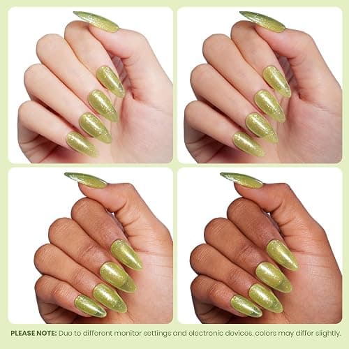 Beetles Green Gel Nail Polish, 15 ML Spring Pistachio Frappe Glitter Gel Nail Polish Pastel Color Shimmer Soak Off UV Gel Polish Salon DIY at Home Gift for Women thumbnail 6