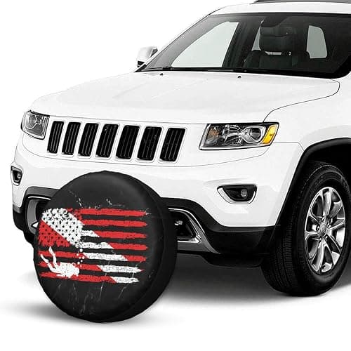 Vintage American Diver Down Flag USA Scuba Diving Dive Flag Tire Cover 14" 15" 16" 17" Personalized Waterproof Spare Wheel Cover Fit for Car Jeep RV SUV Truck thumbnail 4
