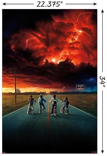 Trends International Netflix Stranger Things: Season 2 - Key Art Wall Poster, 22.375" x 34", Poster & Mount Bundle thumbnail 3