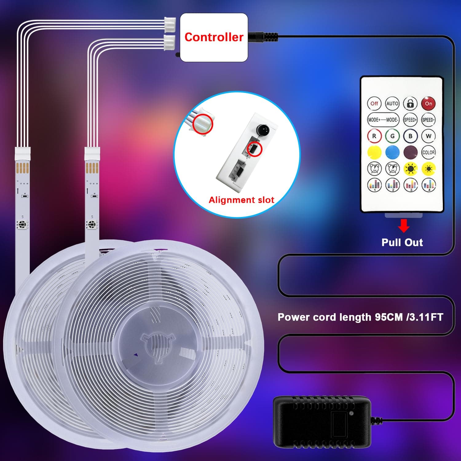 Bluetooth LED Strip Lights 50m, Cozylady 164FT LED RGB LED Light Strips Music Sync Color Changing APP Control Flexible String Lights for Home Kitchen Bar Bedroom Decor, Children's Room Decorations thumbnail 7