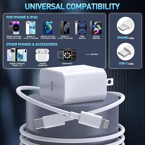 Fast Charger iPhone,iPhone Charger Fast Charging[Apple MFi Certified]3Pack Apple Charger USB C Wall Charging Block 10FT Long USB C to Lightning Cable Cord for iPhone14 Pro Max/13/12 Mini/11/XR/XS/X/SE thumbnail 3