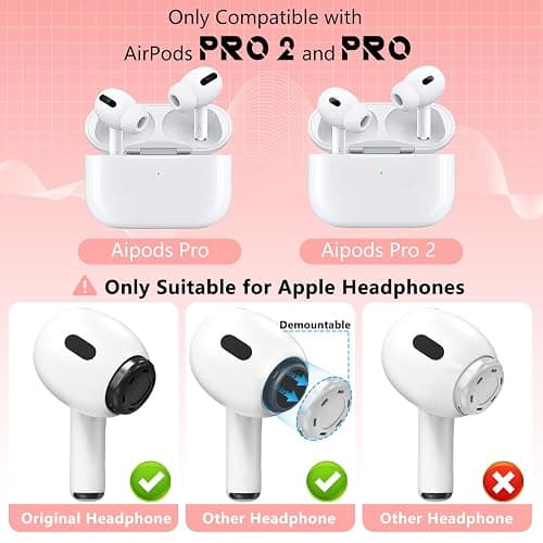 4 Pairs Replacement Ear Tips for AirPods Pro 2nd/1st Generation with Portable Storage Box,Noise Reduction Holewith & Built-in dust Guard Screen,Silicone Ear Tips for Apple AirPods Pro,4 Size-Pink thumbnail 2