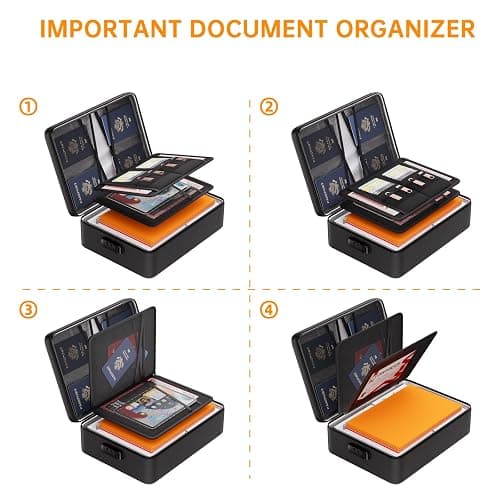 DocSafe 5200°F Document Organizer with Lock,Upgraded Heat Insulated Fireproof＆Waterproof Box 8 Layers File Organizer,Portable Home Travel Safe Storage for Important Documents, Files and More thumbnail 2