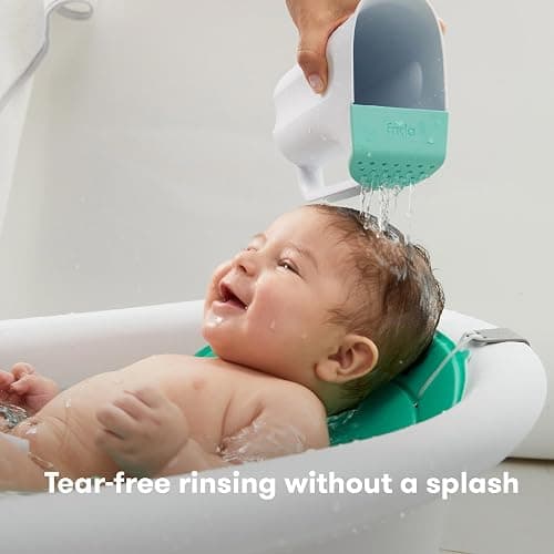 Frida Baby Control The Flow Bath Rinse Cup, Tear Free Rinser to Wash Hair and Body with Easy Grip Handle and Removable Rain Shower, Made in USA thumbnail 2