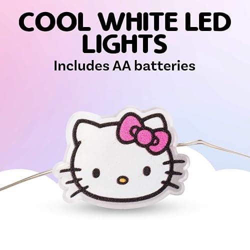 Silver Buffalo Hello Kitty Face with Pink Bow 20ct Decorative String Lights, 7 Feet Long, Battery Powered (Batteries Included), Pink LED, Indoor Use Only thumbnail 3