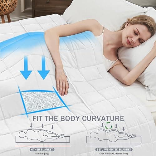 White Weighted Blanket for Adults 20lbs, 48"x72", Twin Full Size Cooling Heavy Throw Blanket for 130-220lbs, Microfiber Soft Thick Big Blankets Weighted Comforter Gift for Sleeping thumbnail 2