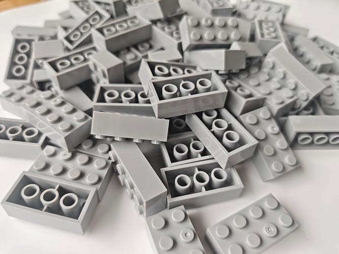 500 Piece Gray 2x4 Bricks Bulk, Classic Grey Building Block Flat, Compatible with Lego Parts and Pieces, MOC Building Bricks DIY Play Set for Kids Age 6+ - Image 1