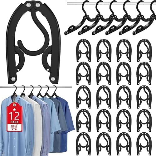 12 Pcs Travel Hangers Portable Foldable Hangers for Cruise Essentials 2026 | Cruise Must Have Clothes Hangers Travel Cruise Ship Essentials for Suitcase Luggage Camping Road Trip Fly Vacation Organizer - Image 1