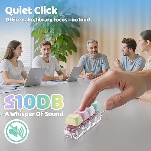 3 Pack Keyboard Fidget Toy – Clicky, Creamy & Silent Stress Relief Fidget Clicker Keychain – Quiet Fidget Toys for Adults, Boost Focus & Calm Anxiety at Work, Travel – Ideal Stress-Relief Gift thumbnail 3