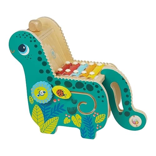 Manhattan Toy Wooden Dinosaur Toddler and Preschool Musical Instrument and Activity Toy with Xylophone, Sawtooth Ridges and Solo Mallet thumbnail 3