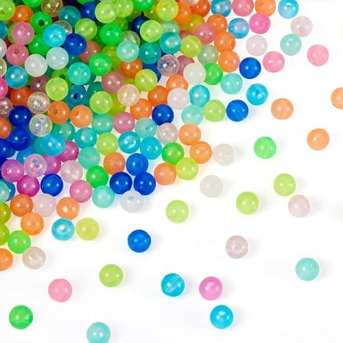 1784Pcs 6mm Luminous Round Beads Glow in The Dark Beads Color Changing Bracelet Bead Glow Pony Bead for Halloween Bracelet Earring Jewelry Making Gifts thumbnail 7