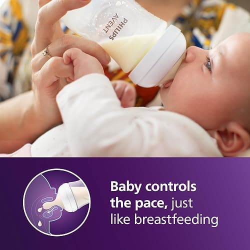 Philips Avent Natural Baby Bottles with Natural Response Nipples (Medium Flow, Flow 3), 9oz, 4-Pack, SCY903/04 thumbnail 2