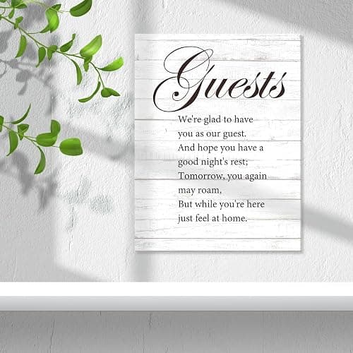Be Our Guest Wall Decor,Guest Room Decor,Guests We're Glad to Have You as Our Guest Canvas Poster Print for Guest Room Bedroom Wall Decor W664 thumbnail 5