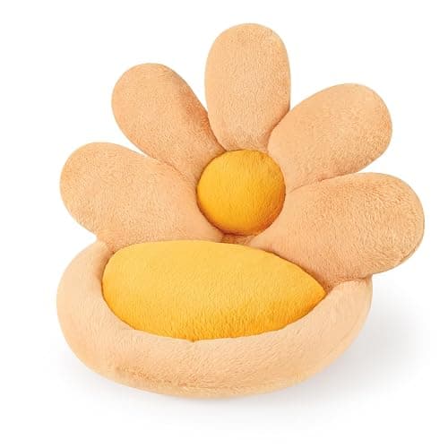 Ditucu Flower Shape Chair Pillow Cute Seat Cushion 19 inch Comfy Lazy Sofa Floor Pillows Dorm Seating for Bedroom Decor Orange - Image 1