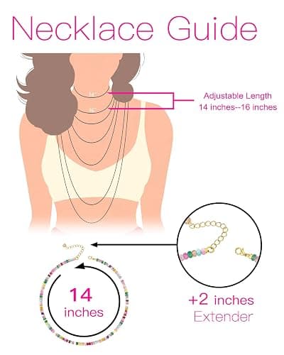 MIDDLUX Heishi Style Gemstones/Natural Pearls Beaded Choker Necklace for Women, Handmade Jewelry Gifts for Her thumbnail 4