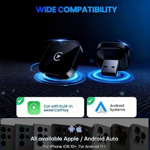 Yizro Wireless CarPlay Adapter for Apple iPhone ＆Android Small Size, (New Update) Plug and Play, Fast and Stable Connection Wireless Adapter for CarPlay＆Android thumbnail 2