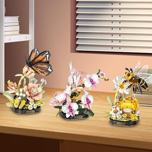 ABLEBUILDER Orchid Mantis & Insect Collection Mini Animals Building Set for Home Decor, Not Compatible with Botanical Flowers, 478 PCS Bonsai Tree Plants Building Toy for Adults, Gift for Kids 12-14+ thumbnail 5