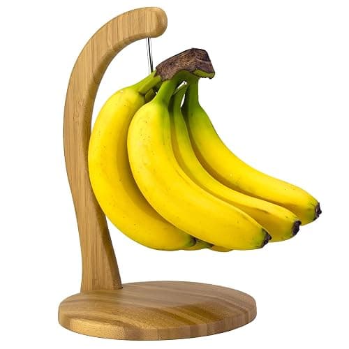Totally Bamboo Banana Holder – Wooden Banana Stand and Hanger for Countertop Fruit Storage, Durable Bamboo Banana Hook for Even Ripening and Easy Access - Image 1