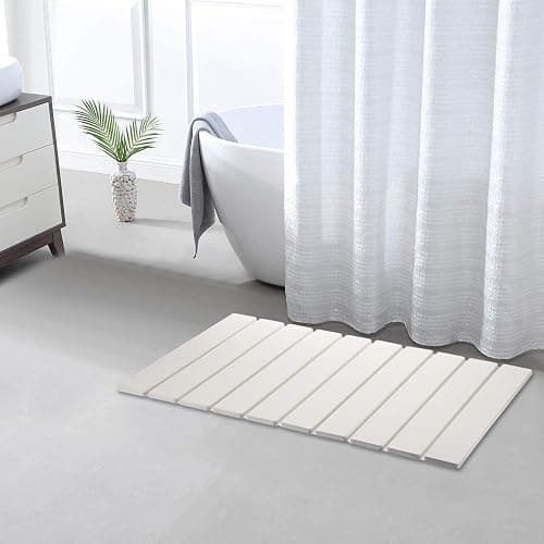 SUMTree Multi-Piece Combination Diatomite Stone Bath Mats, Non-slip washable Modern Mats for Bathroom, Kitchen, Laundry Room, 58 * 39 * 0.8cm (White) thumbnail 2