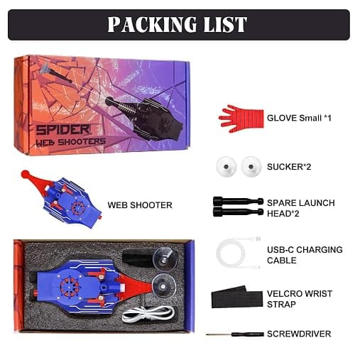 QHJIU Spider Web Shooter, Real Web Slinger that Actually Shoots for Kids, Cool Toy Things for Superhero Fans thumbnail 5